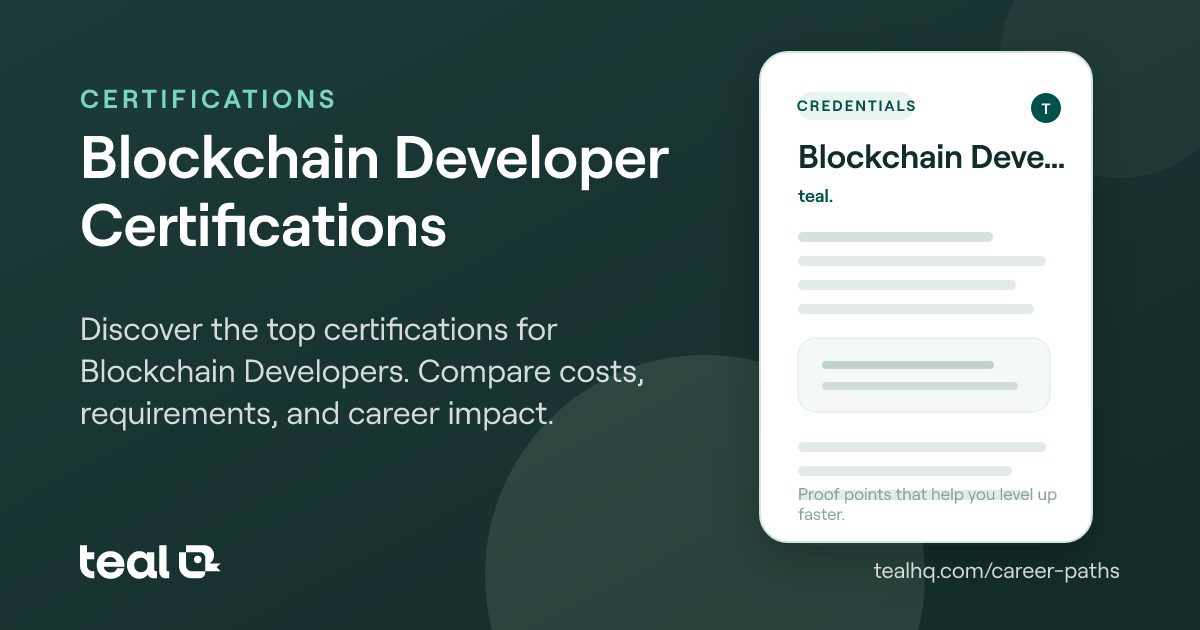 Blockchain Developer Certifications: Best Credentials to Advance Your ...