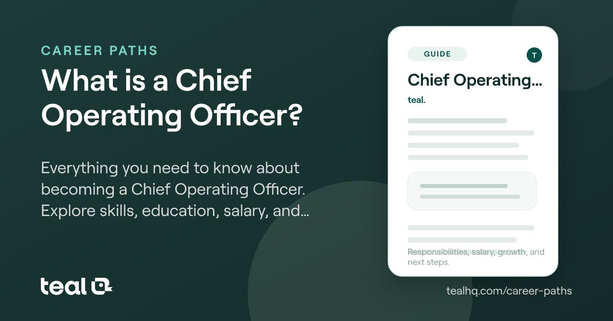 What is a Chief Operating Officer? - Career Insights | Teal