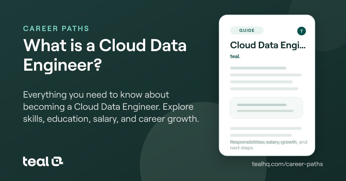 Cloud Data Engineer Project What is a Cloud Data Engineer? - Career Insights | Teal