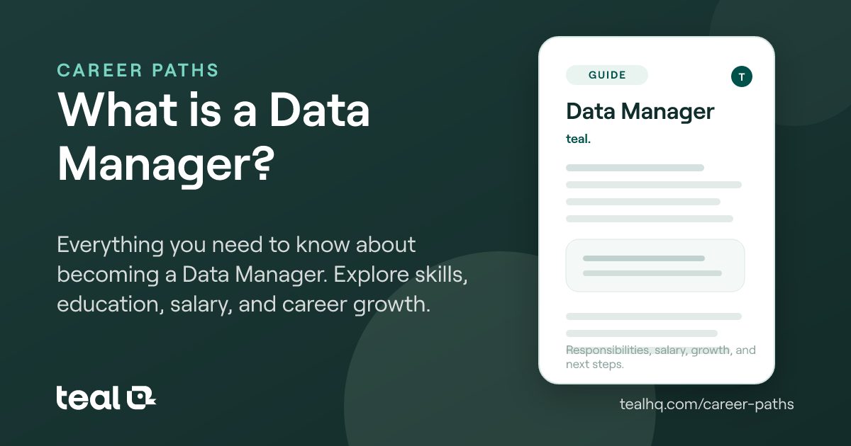 What is a Data Manager? - Career Insights | Teal