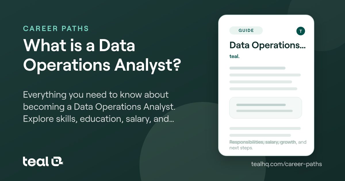 What is a Data Operations Analyst? - Career Insights | Teal