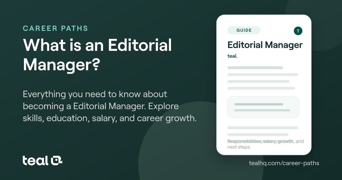 What is a Editorial Manager? - Career Insights | Teal