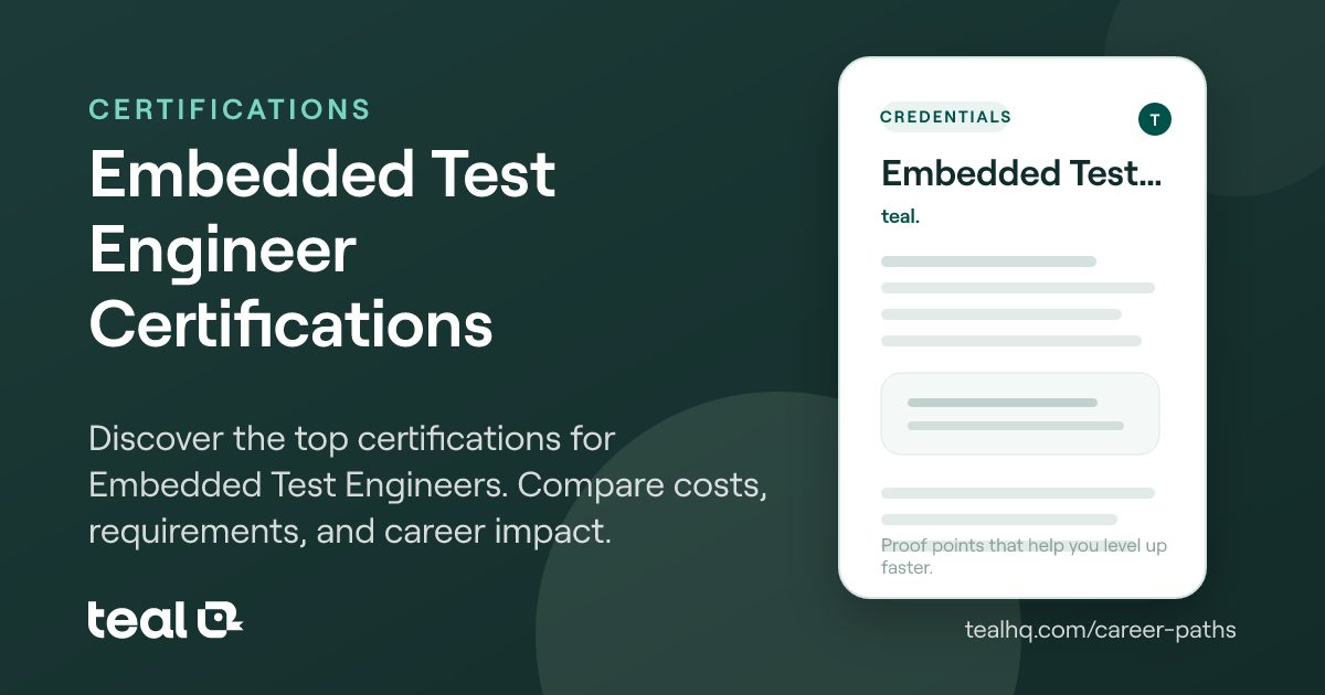 Engineer Certification Test Embedded Test Engineer Certifications: Best Credentials to Advance Your ...