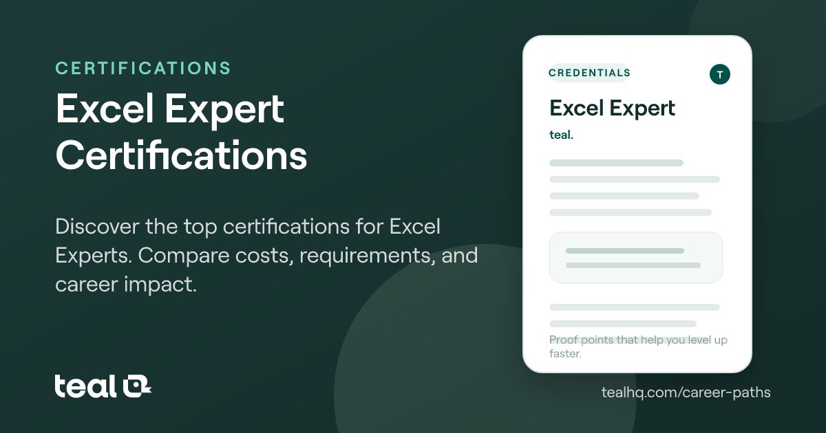 Excel Expert Certifications: Best Credentials to Advance Your Career | Teal