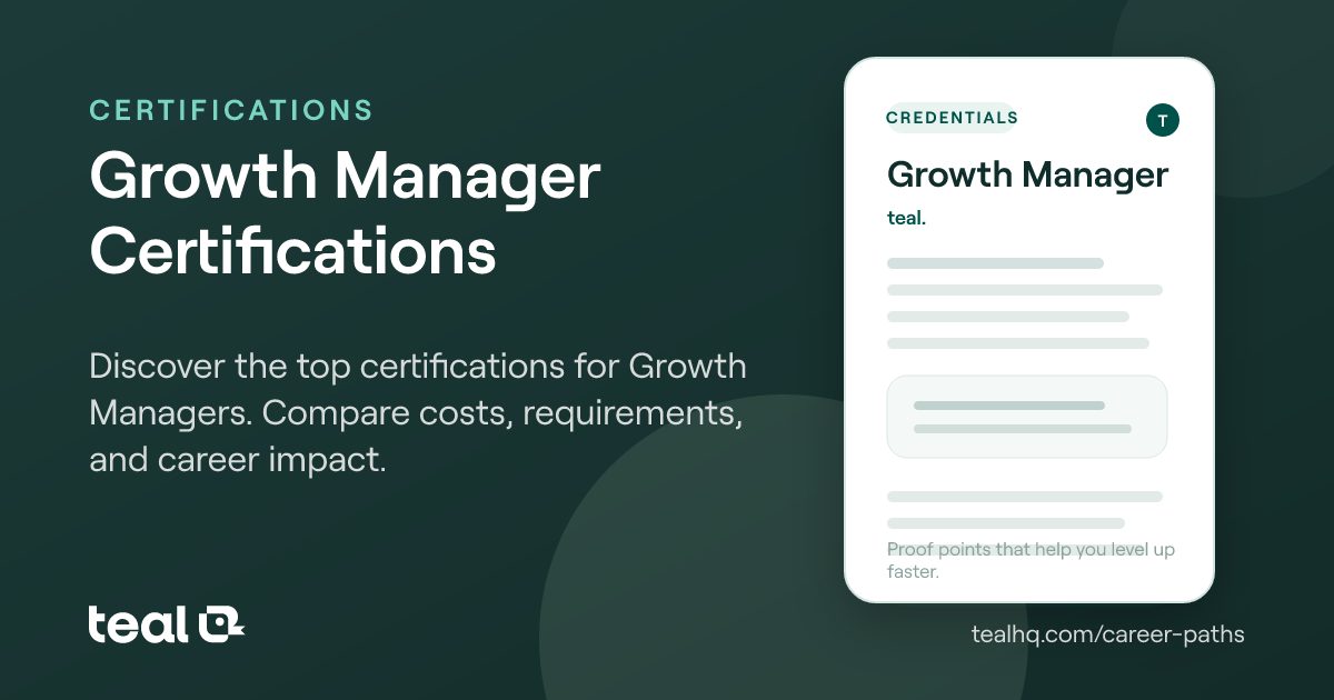 Growth Manager Growth Manager Certifications: Best Credentials to Advance Your Career ...