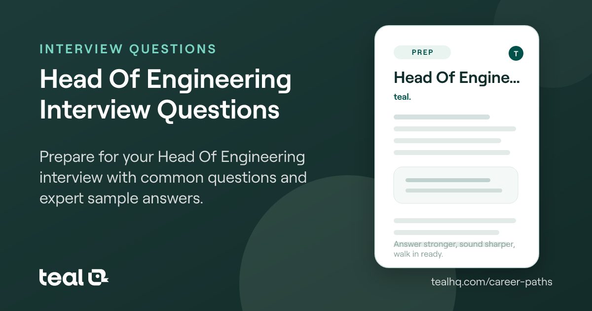 Head Of Engineering Interview Questions & Answers | Teal
