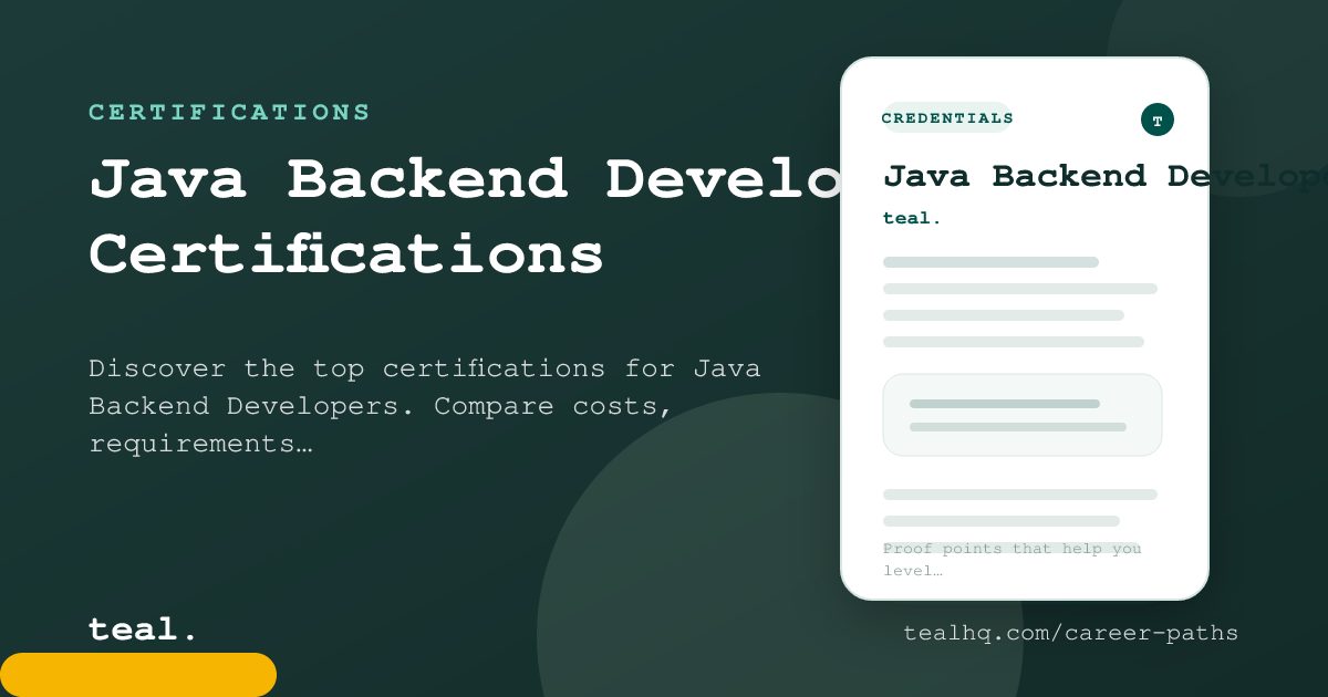 Java Backend Developer Certifications: Best Credentials to Advance Your ...