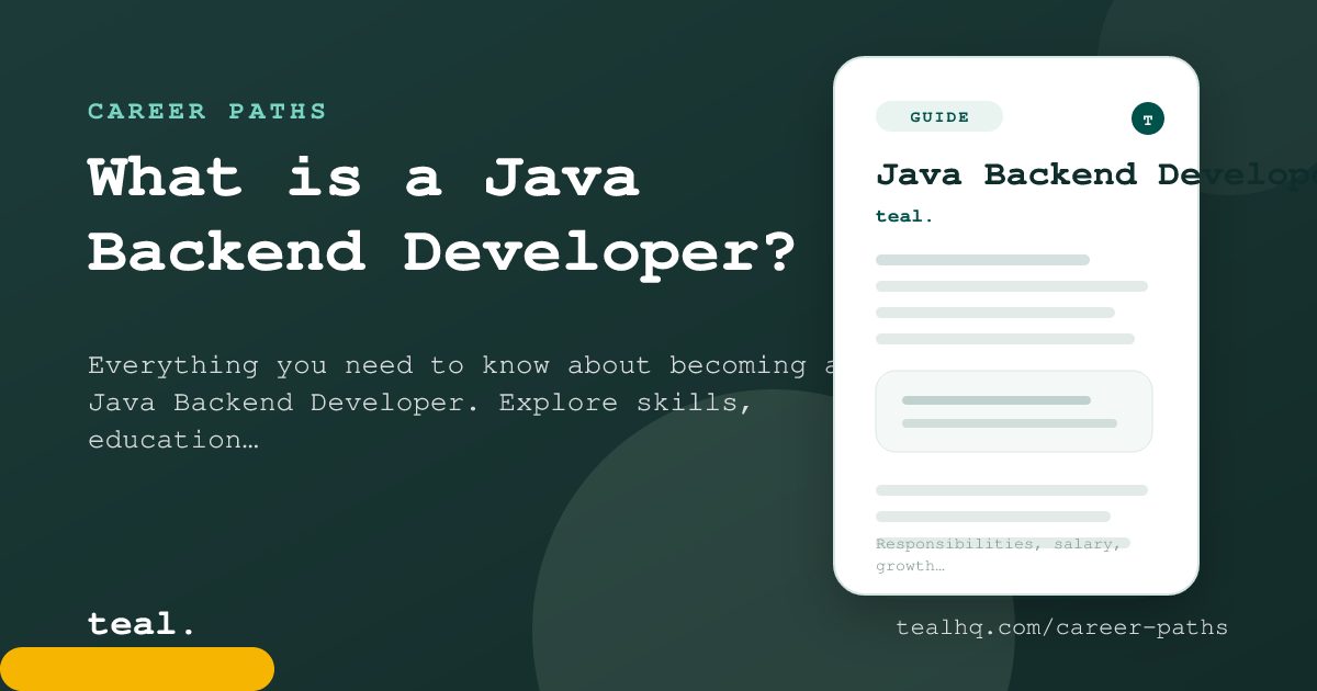 What is a Java Backend Developer? - Career Insights | Teal