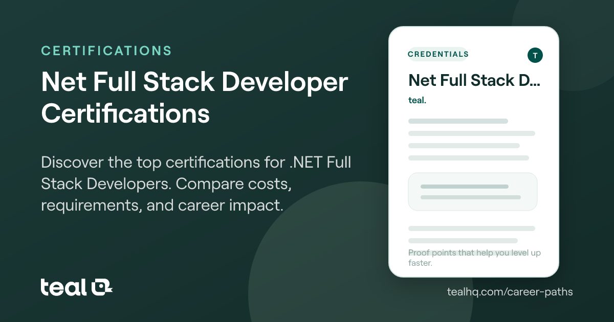 NET Full Stack Developer Certifications: Best Credentials to Advance ...