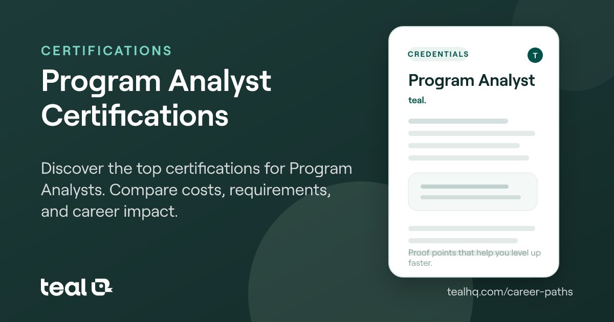Program Analyst Card Program Analyst Certifications: Best Credentials to Advance Your Career ...