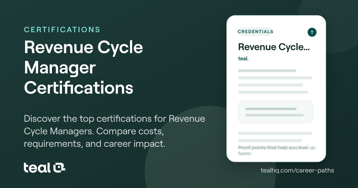 Cycle Manager Revenue Cycle Manager Certifications: Best Credentials to Advance Your ...