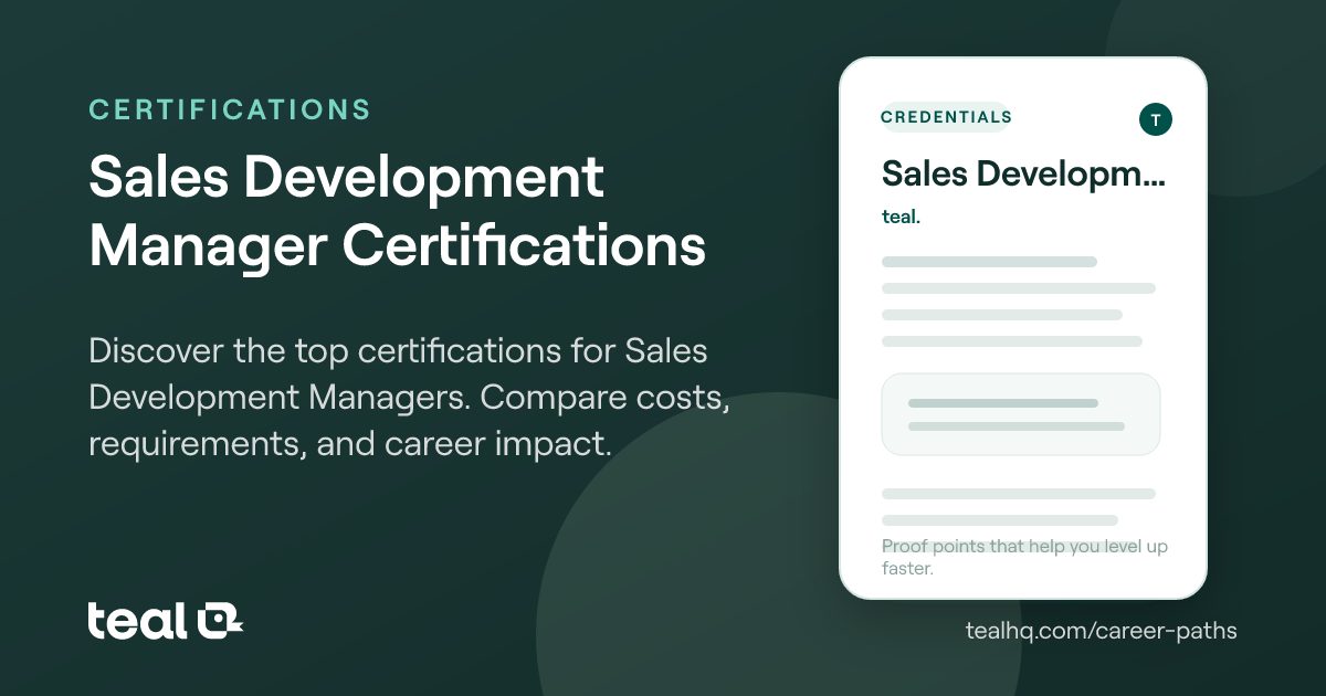 Sales Development Manager Certifications: Best Credentials to Advance ...