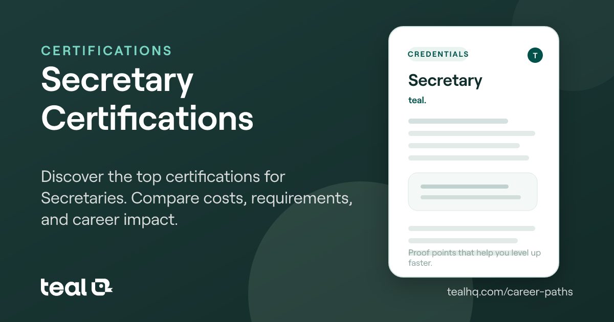 Secretary Certifications: Best Credentials to Advance Your Career | Teal