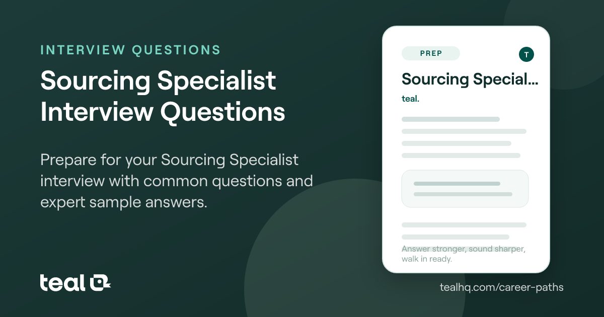 Accsource Interview Questions Sourcing Specialist Interview Questions & Answers | Teal