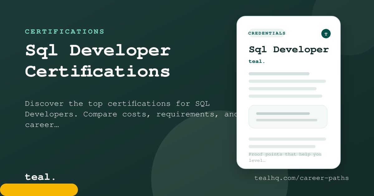 SQL Developer Certifications: Best Credentials to Advance Your Career ...