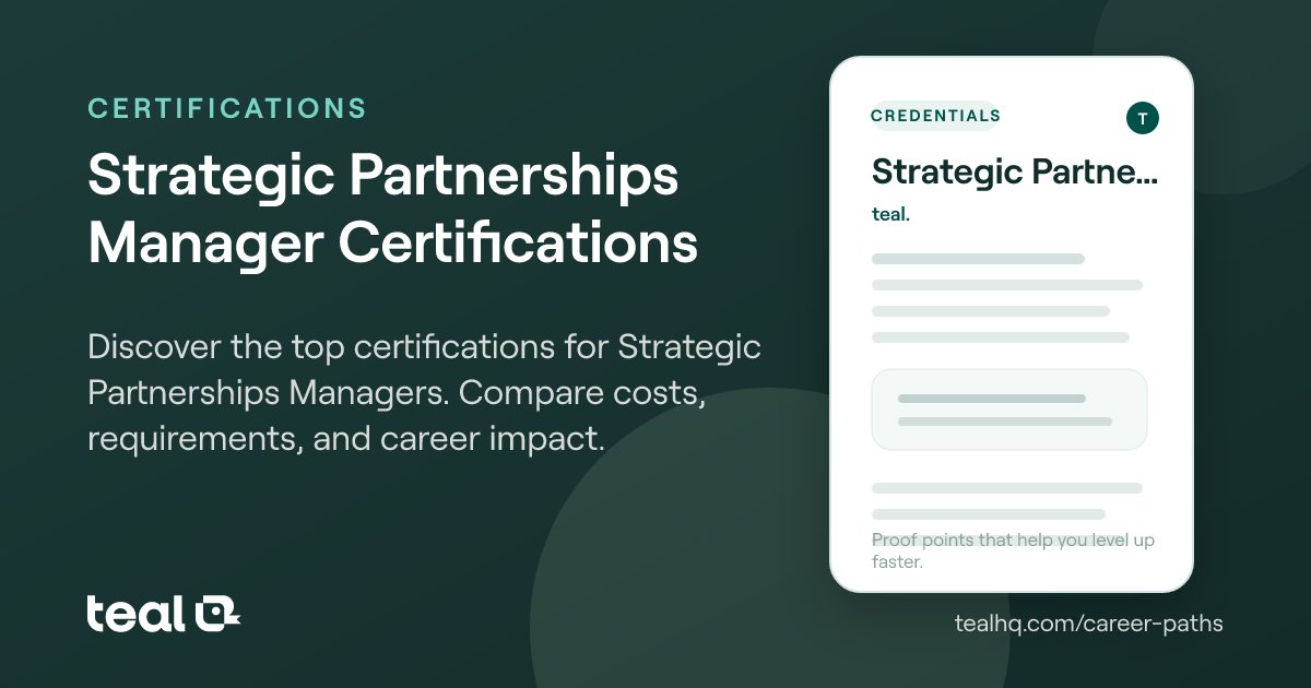 Strategic Partnerships Manager Certifications: Best Credentials to ...