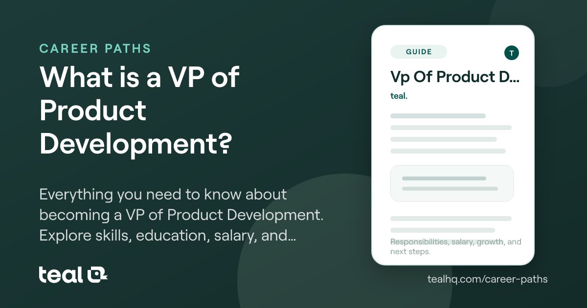 What is a VP of Product Development? - Career Insights | Teal