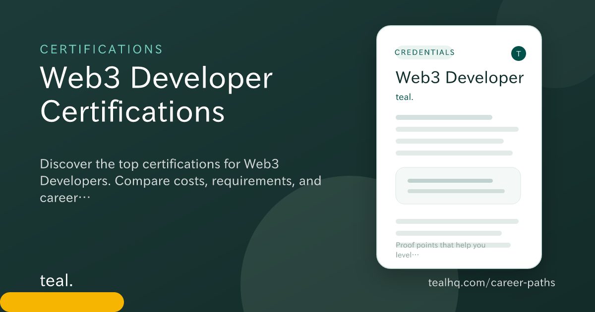 Web3 Developer Certifications: Best Credentials to Advance Your Career ...