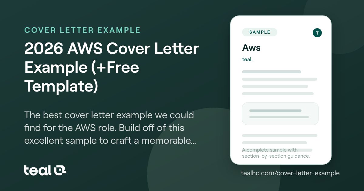 2025 AWS Cover Letter Example (+Free Template)