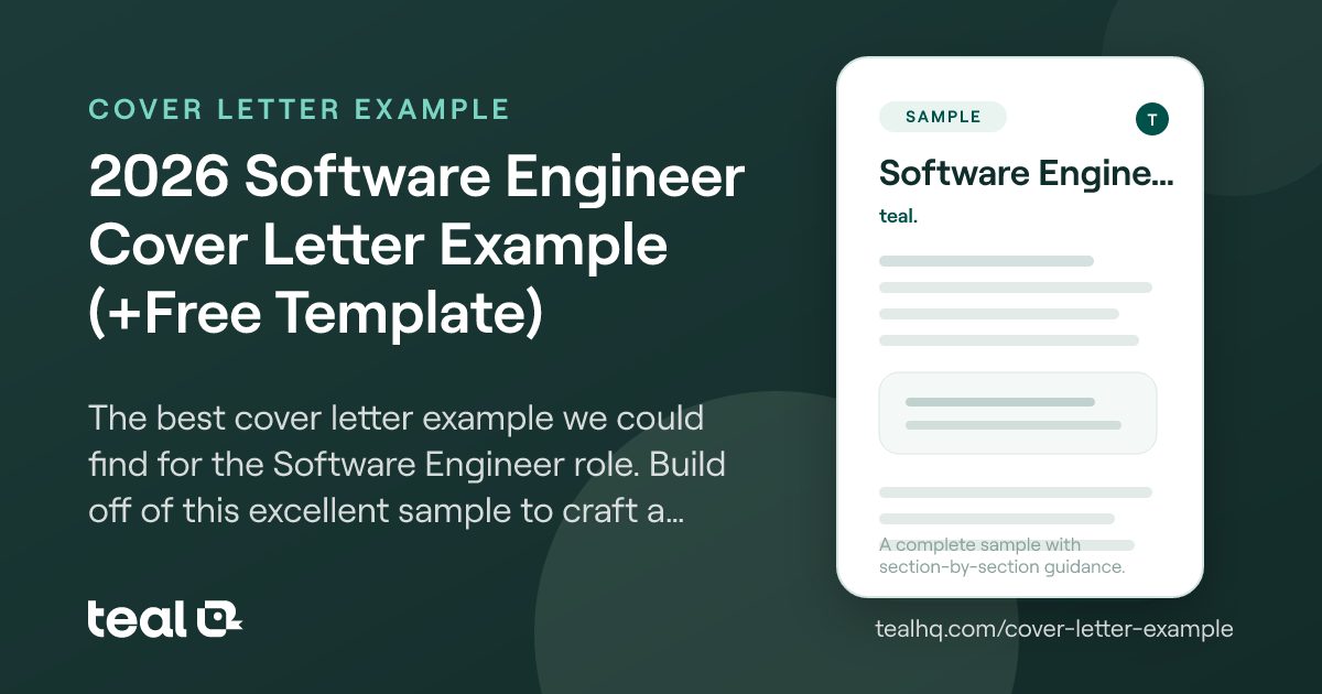 2025 Software Engineer Cover Letter Example (+Free Template)