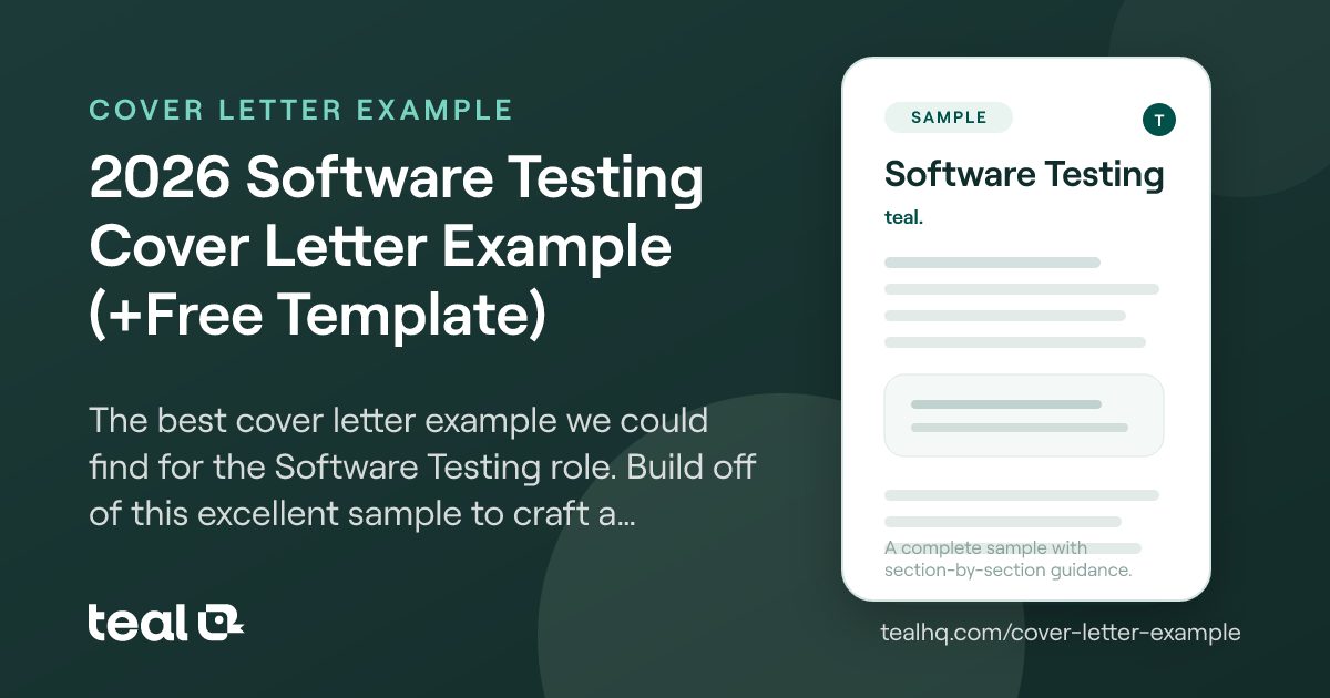 Testing Letter Frame 2025 Software Testing Cover Letter Example (+Free Template)
