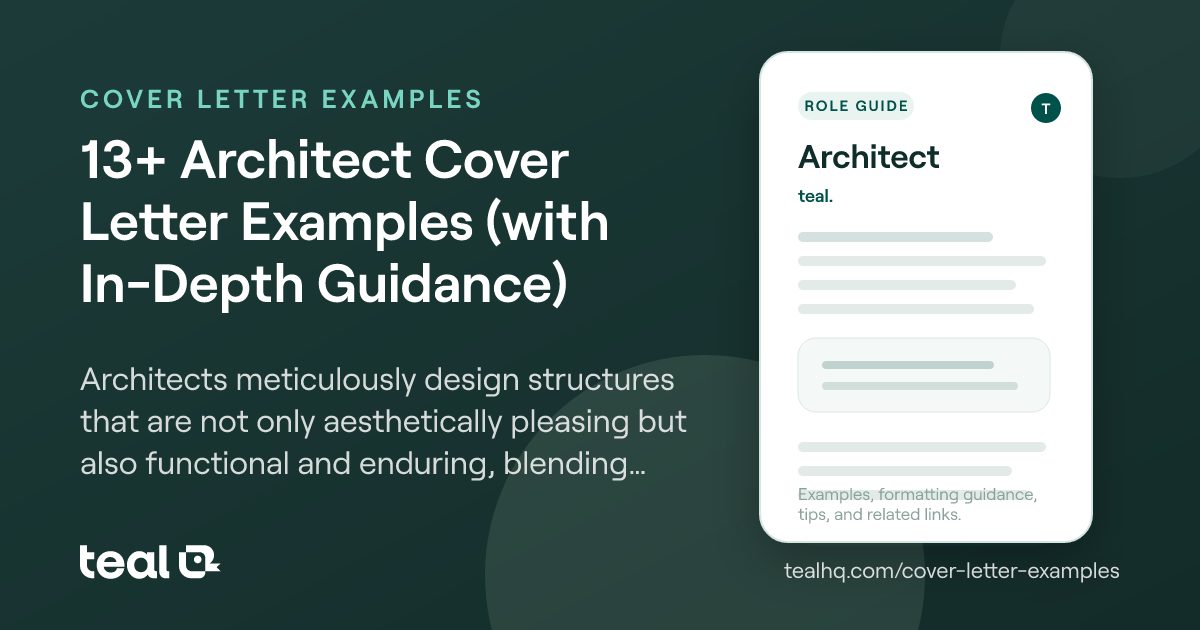 12+ Architect Cover Letter Examples (with In-Depth Guidance)