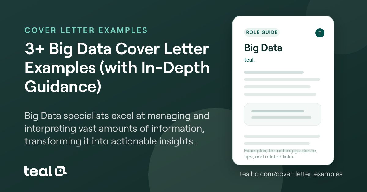 3+ Big Data Cover Letter Examples (with In-Depth Guidance)