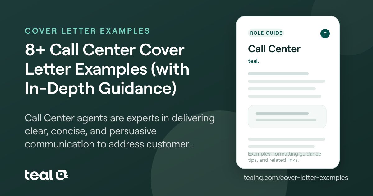 8+ Call Center Cover Letter Examples (with In-Depth Guidance)