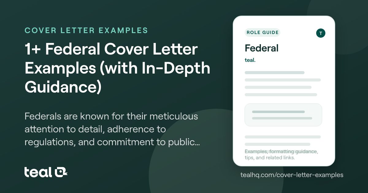 Federal Cover Letter Example 1+ Federal Cover Letter Examples (with In-Depth Guidance)