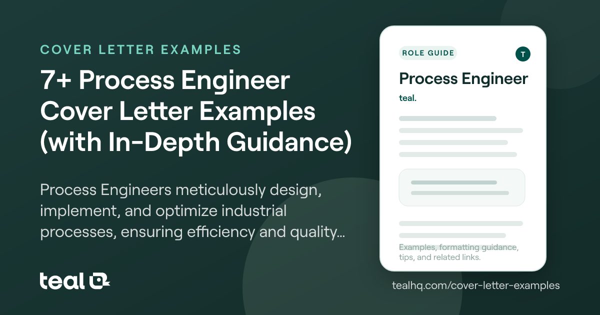 Process Engineer Lettering 7+ Process Engineer Cover Letter Examples (with In-Depth Guidance)