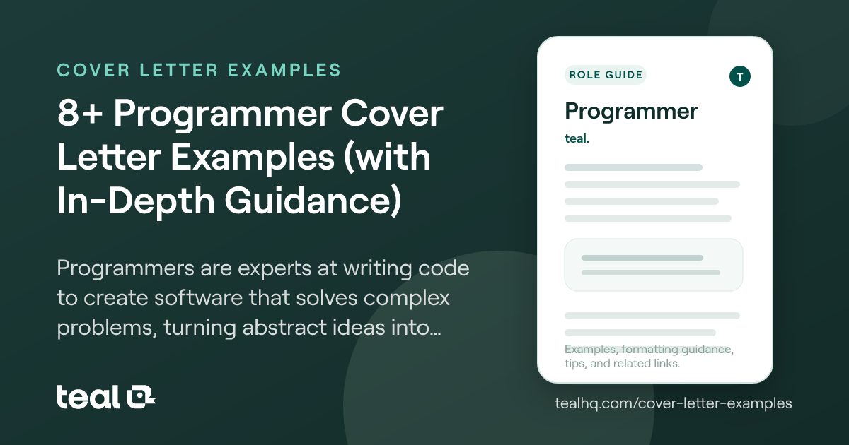 9+ Programmer Cover Letter Examples (with In-Depth Guidance)