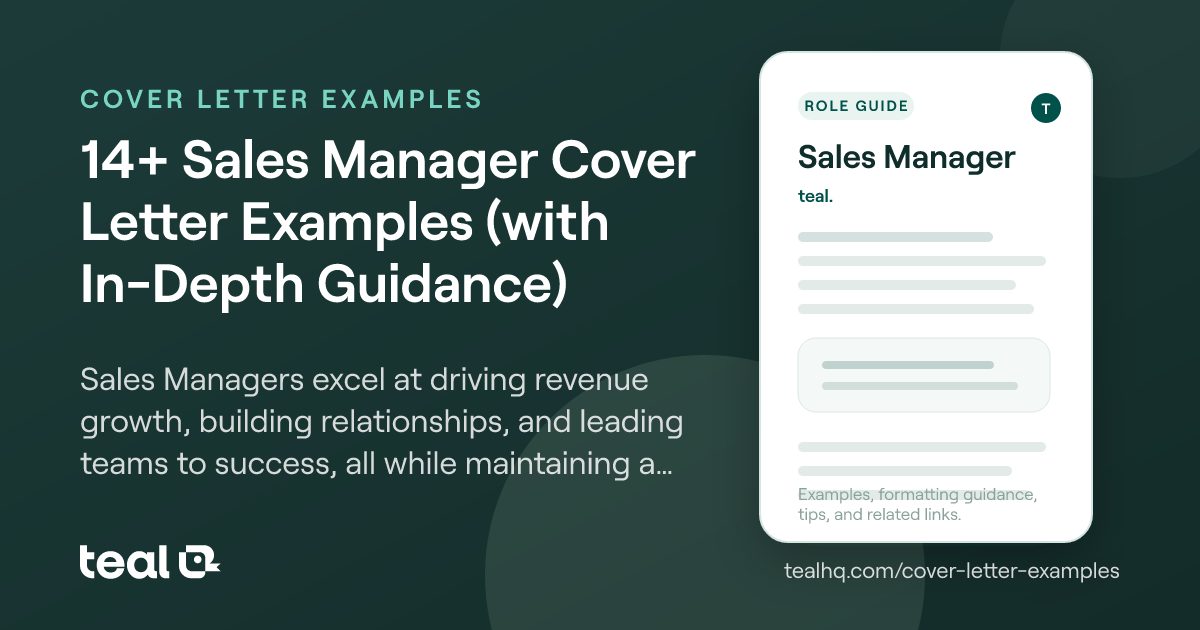 14+ Sales Manager Cover Letter Examples (with In-Depth Guidance)
