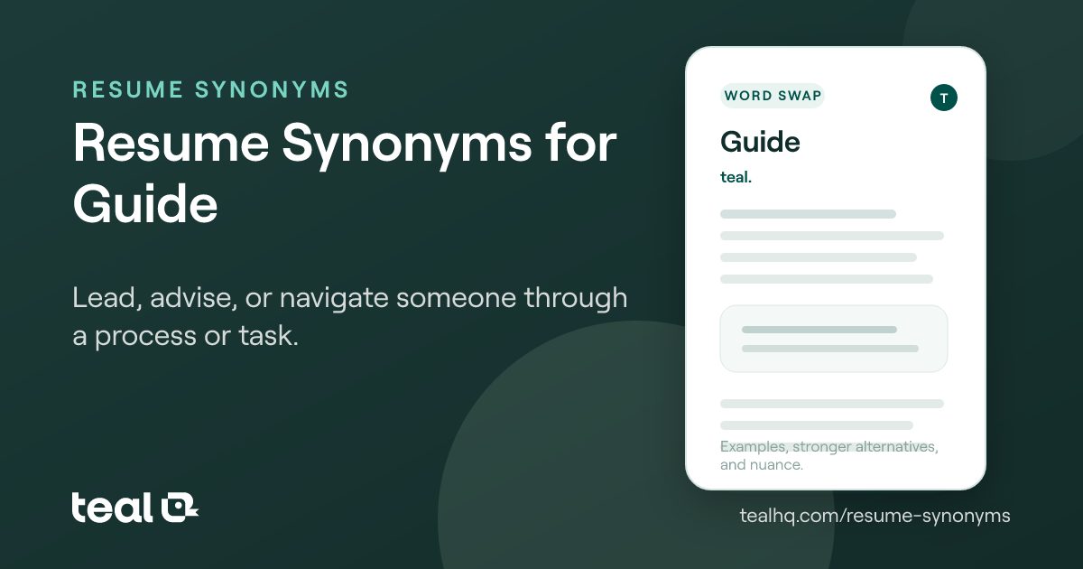 The 6 Best Resume Synonyms for Guide [Examples + Data]