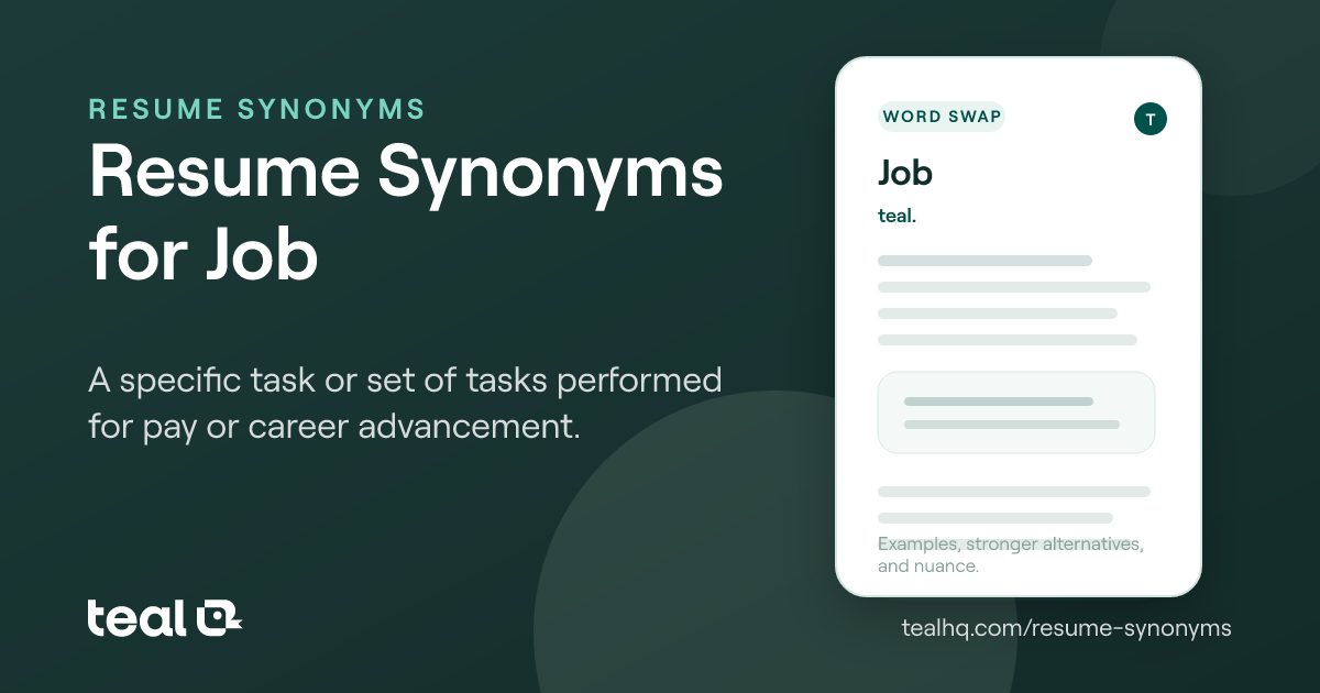 The 6 Best Resume Synonyms for Job [Examples + Data]