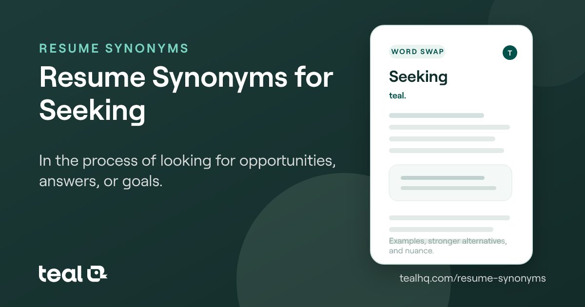 The 6 Best Resume Synonyms for Seeking [Examples + Data]