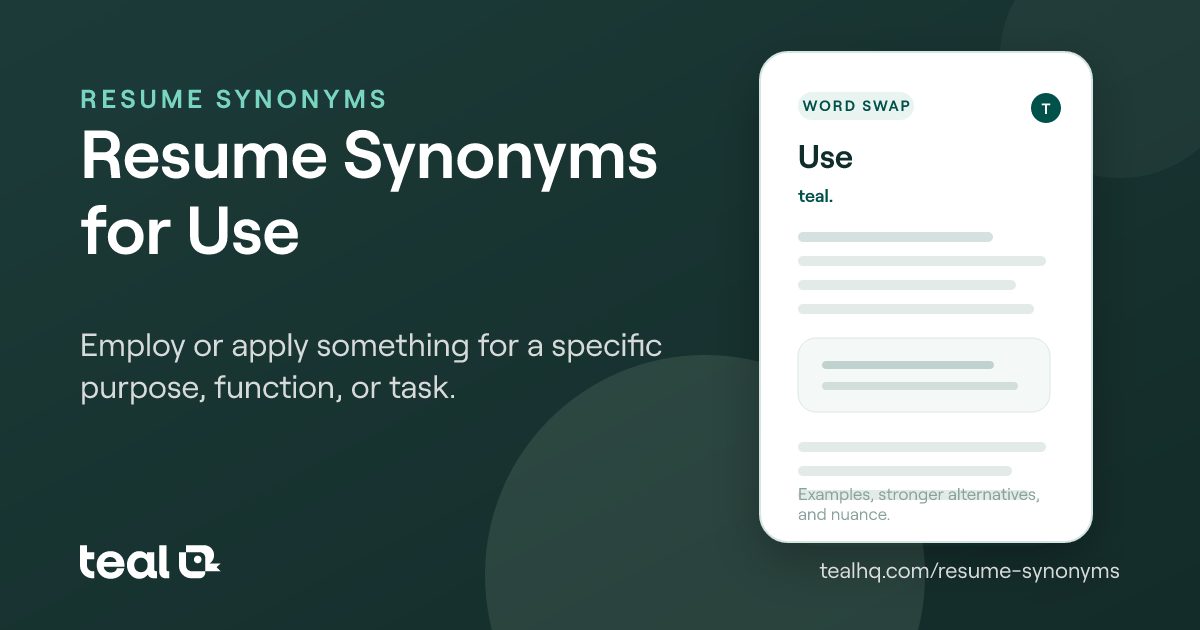 The 6 Best Resume Synonyms for Use [Examples + Data]
